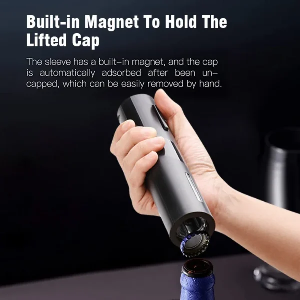 USB Rechargeable Automatic Electric Wine & Beer Bottle Opener with Corkscrew for Kitchen - Image 4