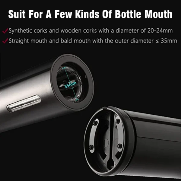 USB Rechargeable Automatic Electric Wine & Beer Bottle Opener with Corkscrew for Kitchen - Image 5