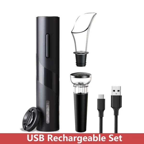 USB Rechargeable Automatic Electric Wine & Beer Bottle Opener with Corkscrew for Kitchen - Image 10